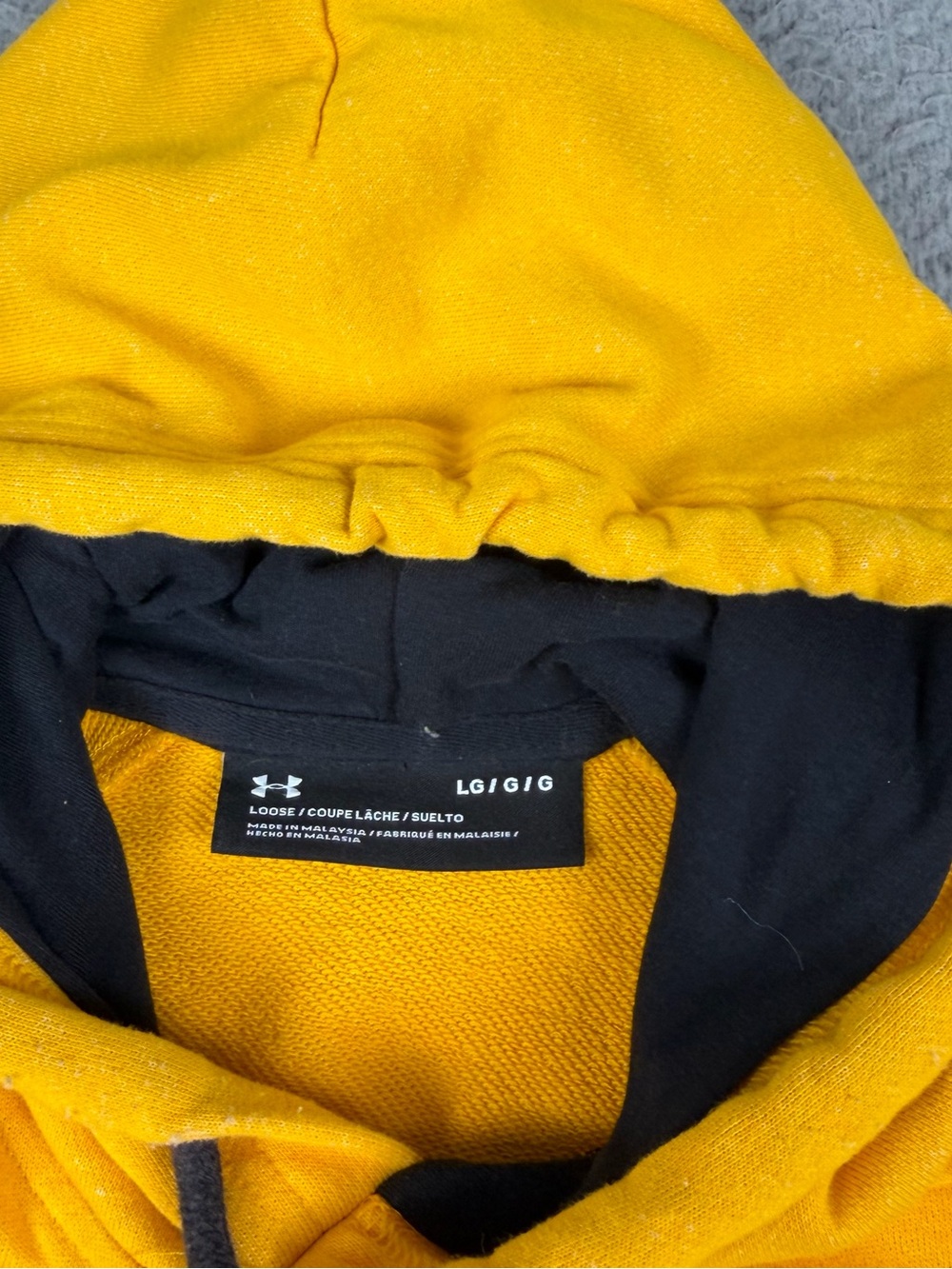 Under Armour The Rock Project Hoodie Mens Large Yellow Short Sleeve Pullover - Picture 7 of 10